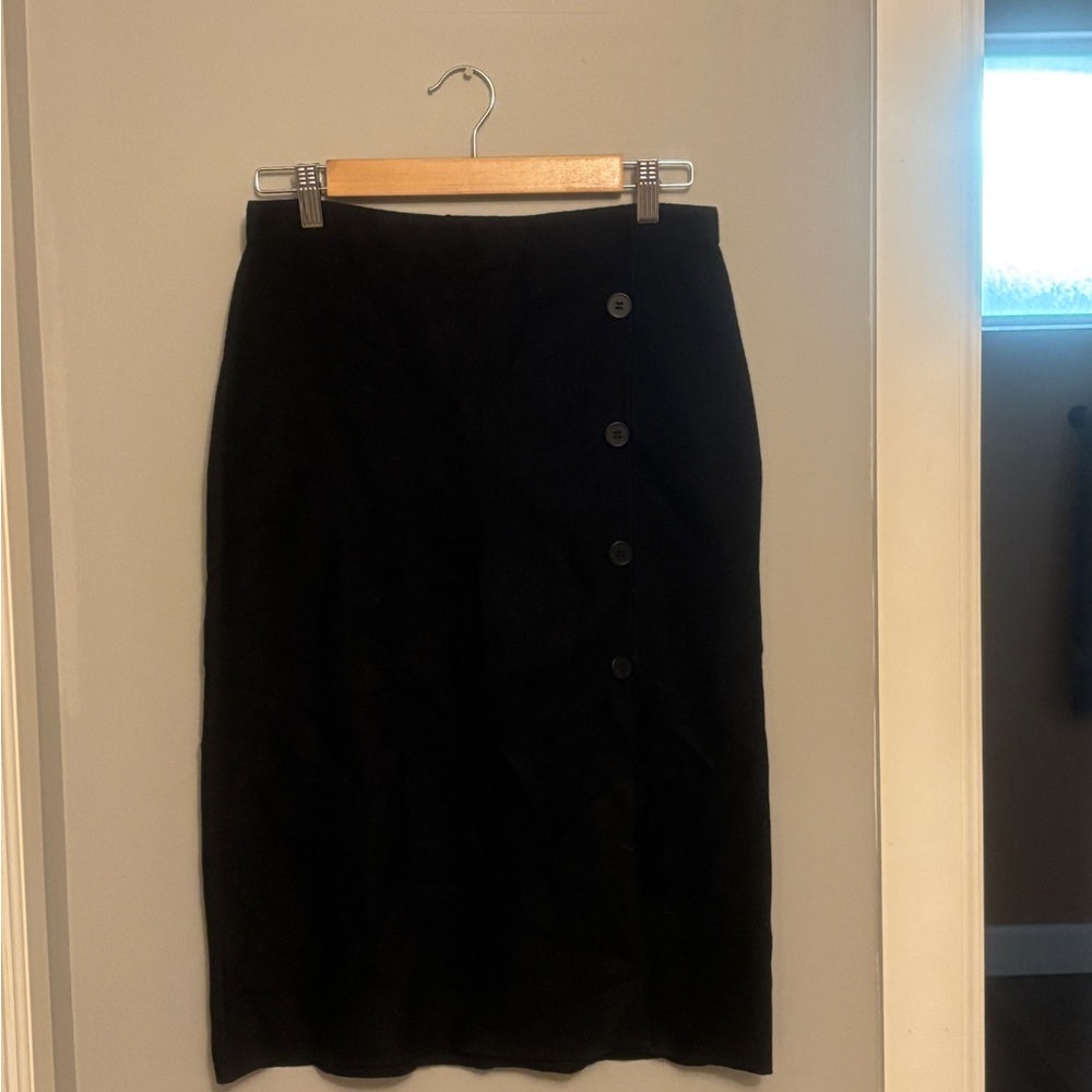 Milano Black Midi Pencil Skirt for Work